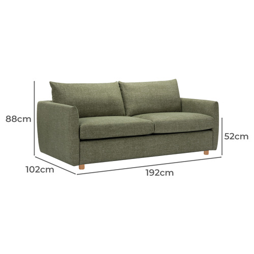 Henry 3 Seater Queen Chenille Sofa Bed