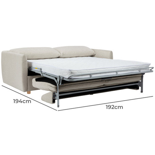 Henry 3 Seater Queen Chenille Sofa Bed