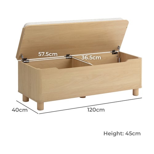Rupert Boucle Storage Ottoman Bench