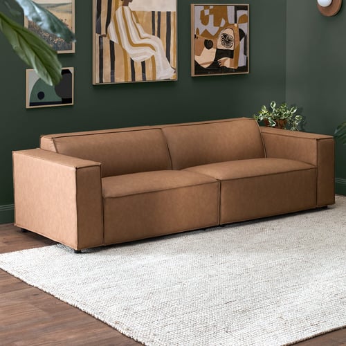 Russo 3 Seater Faux Leather Sofa
