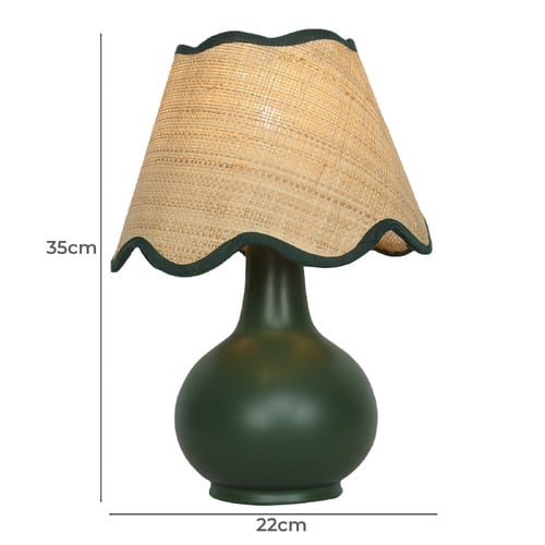 35cm Pippa Ceramic & Rattan Table Lamp