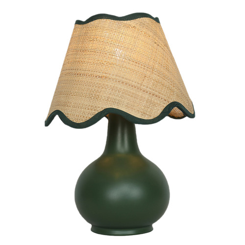 35cm Pippa Ceramic & Rattan Table Lamp