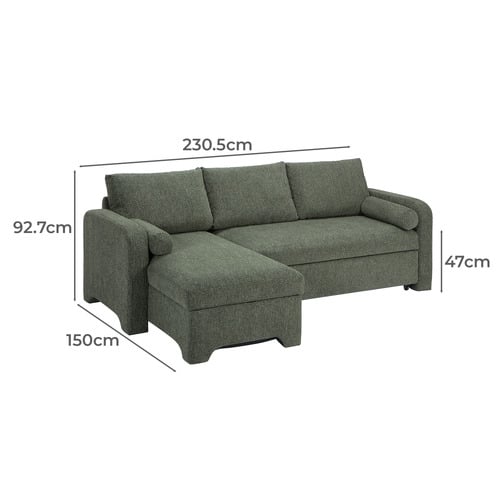 Frida 4 Seater Queen Sofa Bed with Reversible Chaise