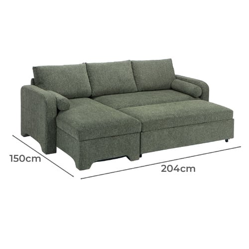 Frida 4 Seater Queen Sofa Bed with Reversible Chaise