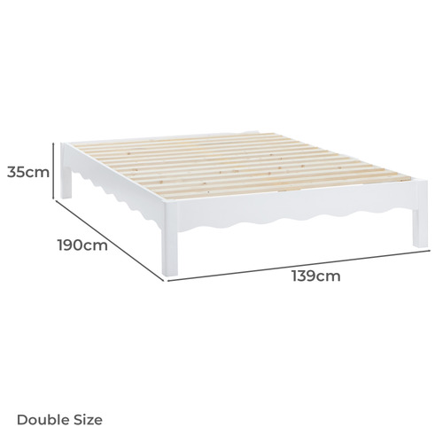 Evelyn Wavy Pine Wood Bed