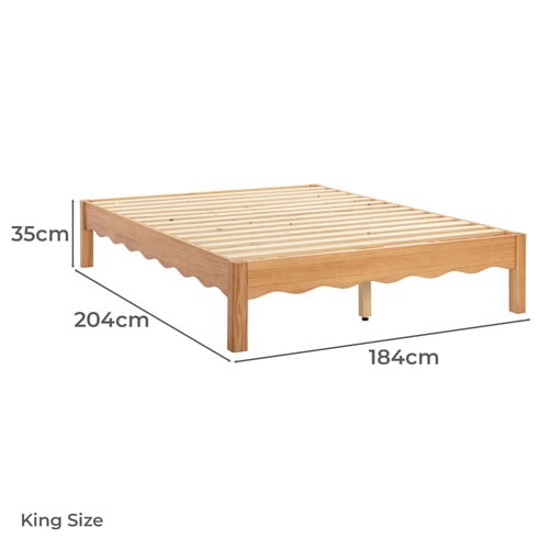 Evelyn Wavy Pine Wood Bed