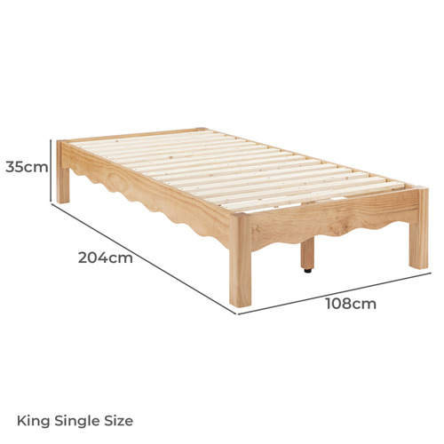Evelyn Wavy Pine Wood Bed