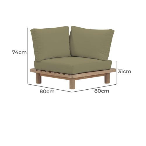 5 Seater Clifton Acacia Wood Outdoor Modular Lounge Set