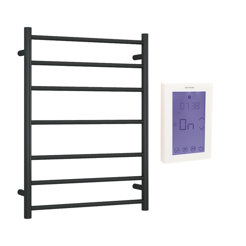 Winter Warmer Matte Black Heated Towel Rail Package