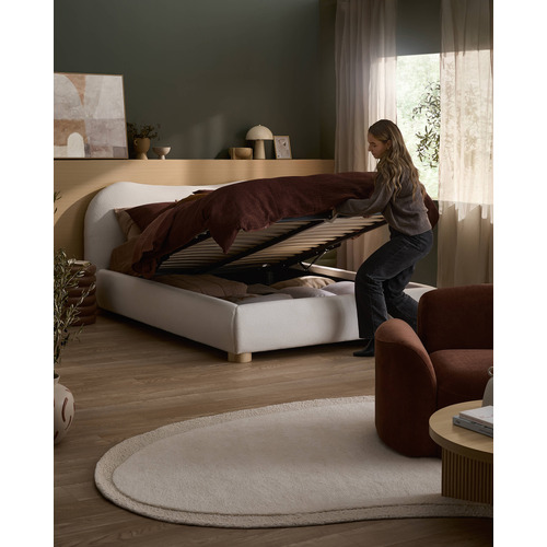 Paloma Boucle Queen Gas Lift Storage Bed