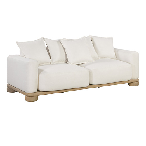 3 Seater White Piper Upholstered Outdoor Sofa