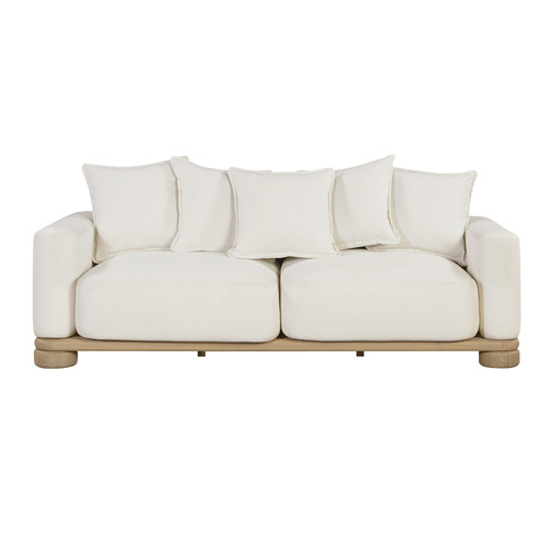 3 Seater White Piper Upholstered Outdoor Sofa