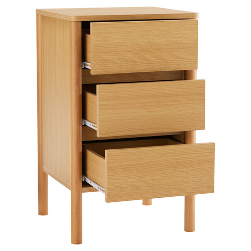 Jimmy 3 Drawer Bedside Table