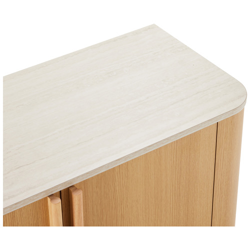 Talia 4 Door Travertine-Look Sideboard