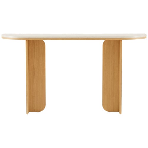 Talia Travertine-Look Console Table