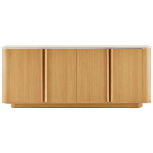 Talia 4 Door Travertine-Look Sideboard