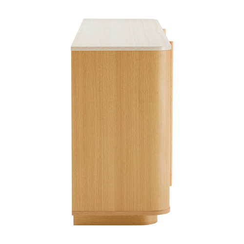 Talia 4 Door Travertine-Look Sideboard