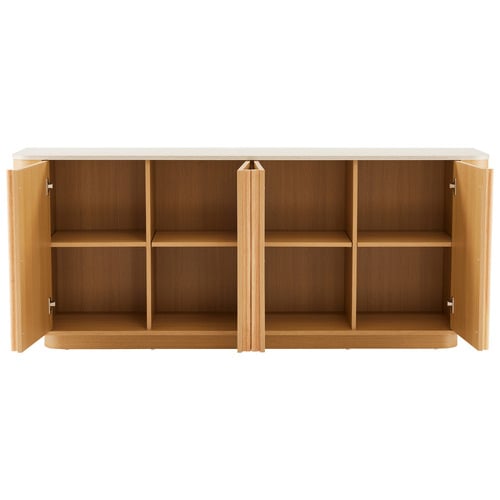 Talia 4 Door Travertine-Look Sideboard