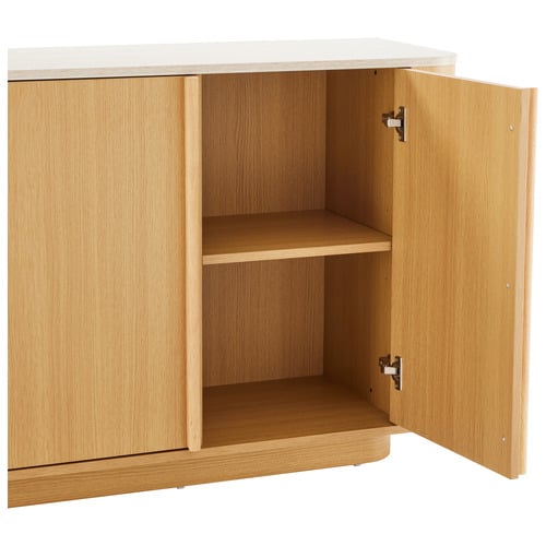 Talia 4 Door Travertine-Look Sideboard