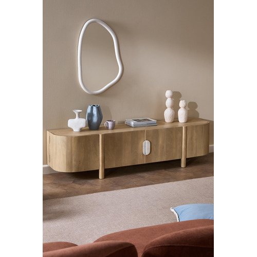 Laila Mango Wood & Marble TV Unit