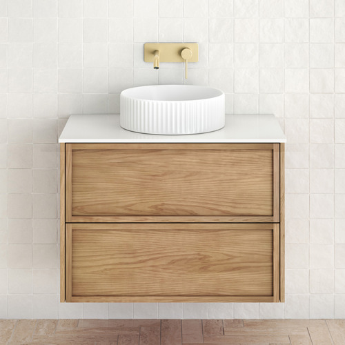 Cali 750mm Light Timber Wall Hung Single Vanity