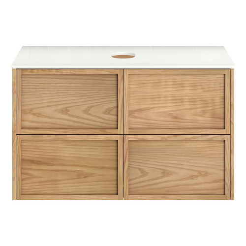 Cali 900mm Light Timber Wall Hung Single Vanity