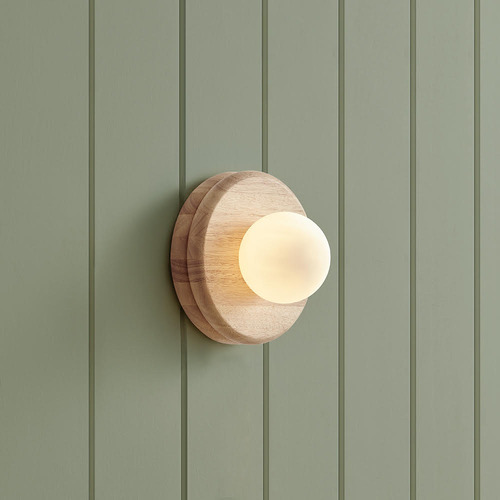 Fowler Rubberwood Wall Light