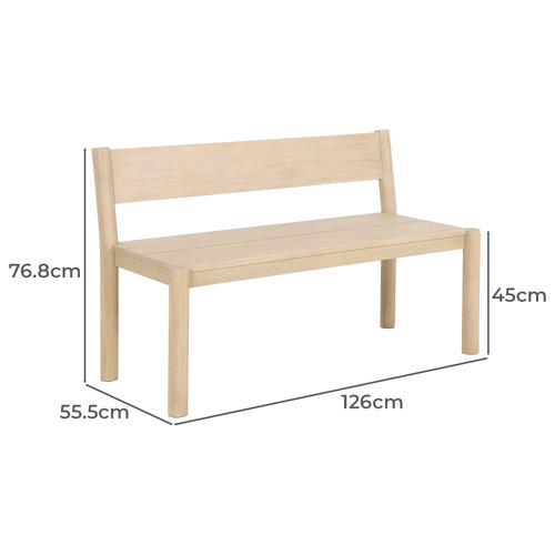 Andie Eucalyptus Wood Garden Bench