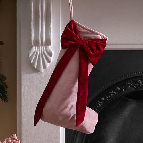 Bow Velvet Christmas Stocking