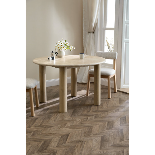 Asha Mango Wood & Travertine Dining Table