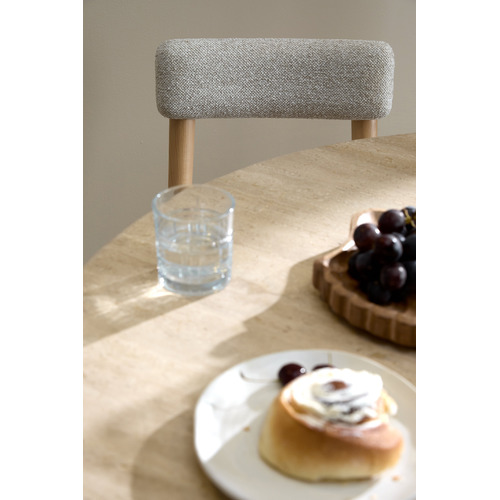 Asha Mango Wood & Travertine Dining Table