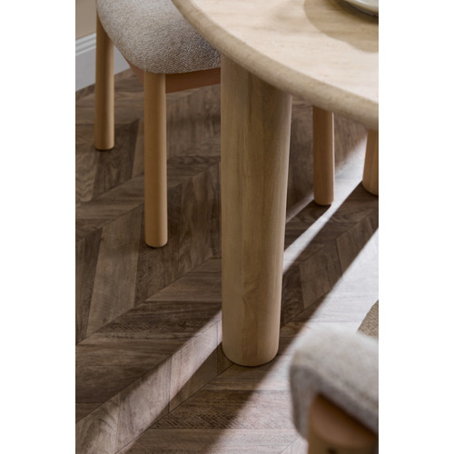 Asha Mango Wood & Travertine Dining Table