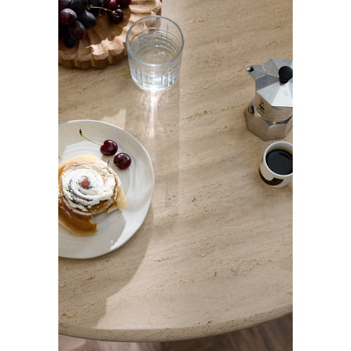Asha Mango Wood & Travertine Dining Table