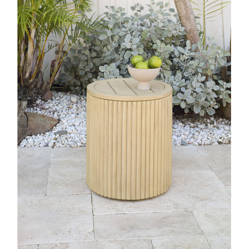 Como Eucalyptus Wood Outdoor Side Table