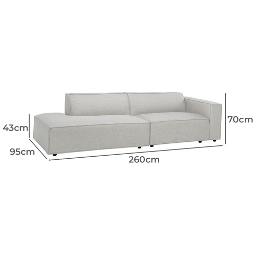 Russo 4 Seater Upholstered Sofa with Chaise