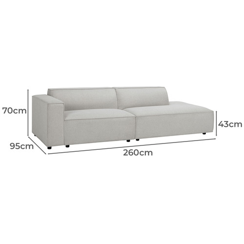 Russo 4 Seater Upholstered Sofa with Chaise