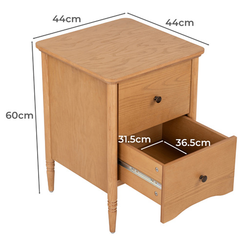 Willa 2 Drawer Bedside Table