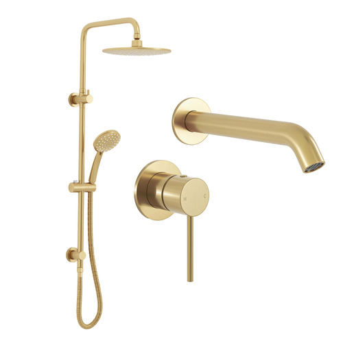 Clovelly Brushed Gold Shower and Tapware Package