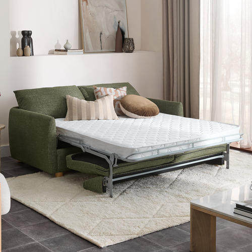 Henry Premium 3 Seater Queen Chenille Sofa Bed