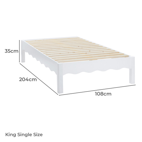 Evelyn Wavy Pine Wood Bed