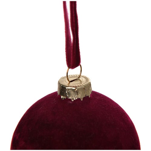 Flocked Glass Christmas Baubles