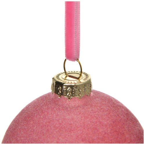 Flocked Glass Christmas Baubles