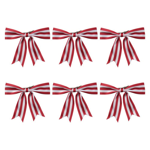 Stripe Bow Christmas Tree Clips
