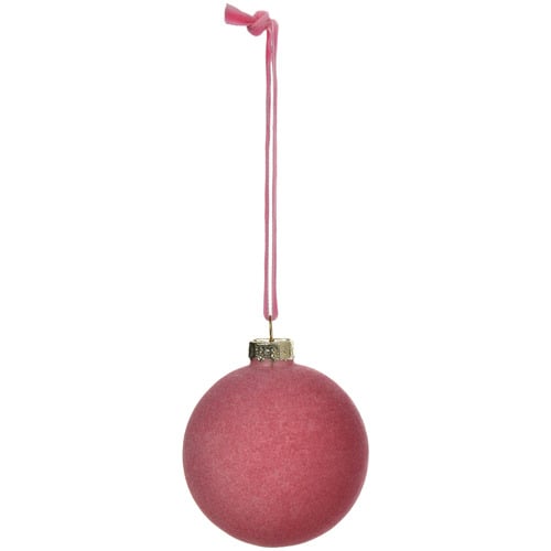 Flocked Glass Christmas Baubles