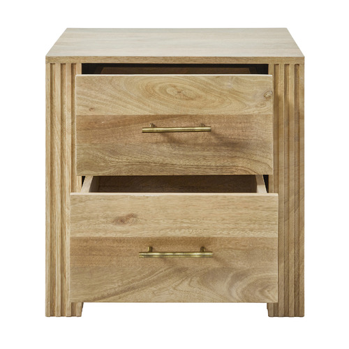 Jasper 2 Drawer Mango Wood Bedside Table