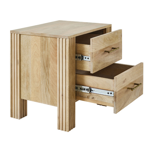 Jasper 2 Drawer Mango Wood Bedside Table