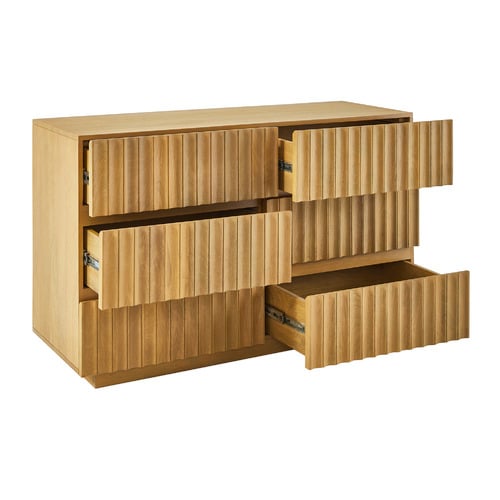Mia Mango Wood 6 Drawer Chest