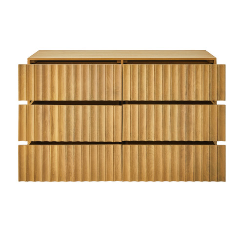 Mia Mango Wood 6 Drawer Chest