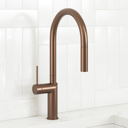 Bronze Clovelly Gooseneck Pull-Out Kitchen Sink Mixer