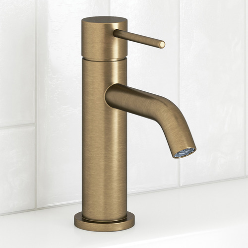 Antique Brass Clovelly Short Basin Mixer